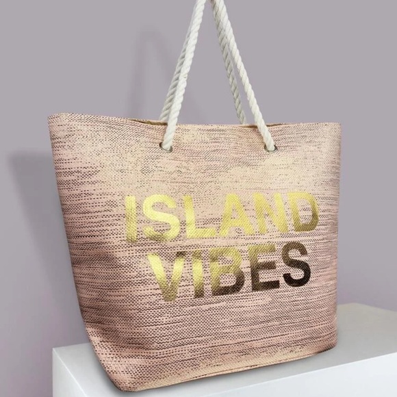 “Island Vibes” Weekender Vacation Tote Bag NWT - Picture 2 of 5